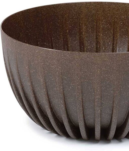 PLASTOVÝ KVETINÁČ STRIPPED ECO 14X24 CM TMAVOHNEDÁ