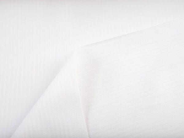 Biante Damaškový okrúhly obrus Atlas Grádl DM-012 Biely - tenké pásiky 2 mm Ø 100 cm