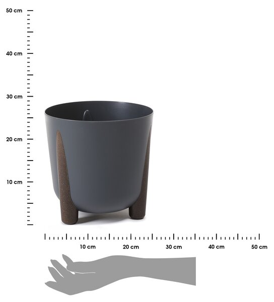 PLASTOVÝ KVETINÁČ MOSS ECO 25X26 CM ANTRACITOVÁ