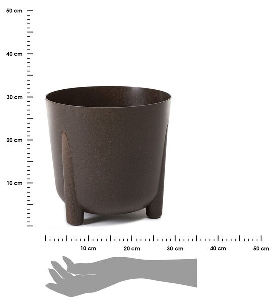 PLASTOVÝ KVETINÁČ MOSS ECO 28X30 CM TMAVOHNEDÁ
