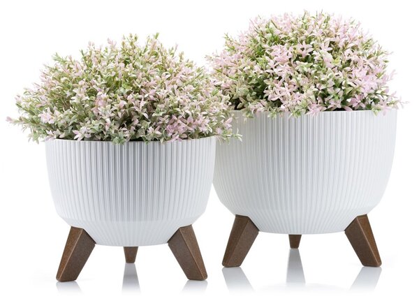PLASTOVÝ KVETINÁČ ROSA LINEA ECO 15X24 CM BIELA