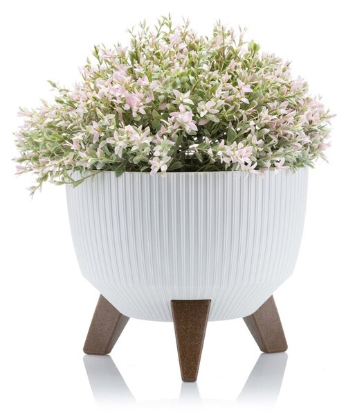 PLASTOVÝ KVETINÁČ ROSA LINEA ECO 15X24 CM BIELA