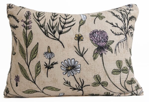 Mušelínová obliečka na vankúš 50 x 70 cm - Herbár