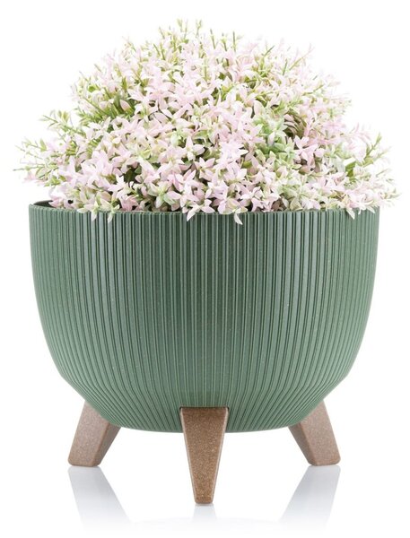 PLASTOVÝ KVETINÁČ ROSA LINEA ECO 15X24 CM ZELENÁ