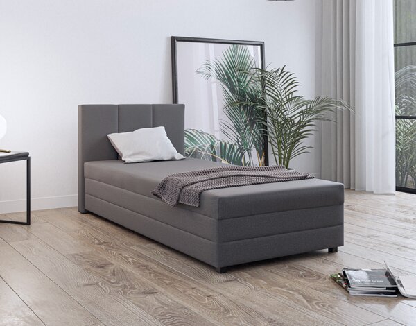 KONDELA Boxspringová posteľ, jednolôžko, sivá, 110x200, univerzálna, ALEXA