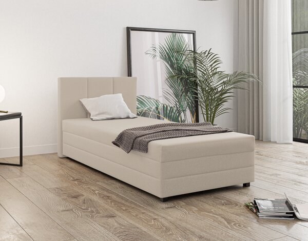 KONDELA Boxspringová posteľ, jednolôžko, béžová, 110x200, univerzálna, ALEXA