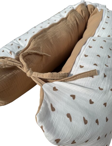 Didatex Tehotenský vankúš mušelínový - LOVE s obliečkou na zips 160x21 cm