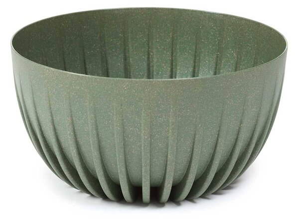 PLASTOVÝ KVETINÁČ STRIPPED ECO SADA 2KS 16X30 CM+15X24 CM ZELENÁ