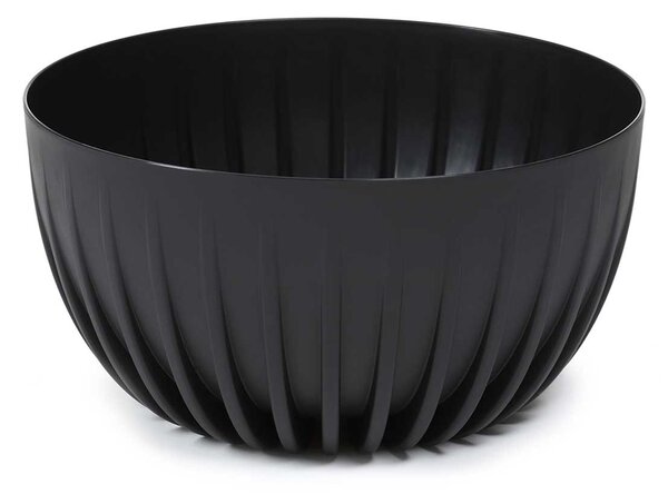 PLASTOVÝ KVETINÁČ STRIPPED ECO SADA 2KS 16X30 CM+15X24 CM ČIERNA