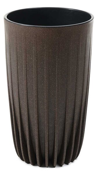 PLASTOVÝ KVETINÁČ STRIPPED ECO SADA 2KS 42X25 CM+ 51X30 CM TMAVOHNEDÁ