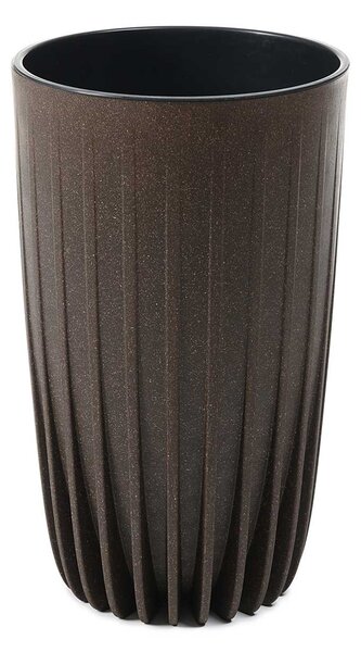 PLASTOVÝ KVETINÁČ STRIPPED ECO SADA 2KS 42X25 CM+ 51X30 CM TMAVOHNEDÁ
