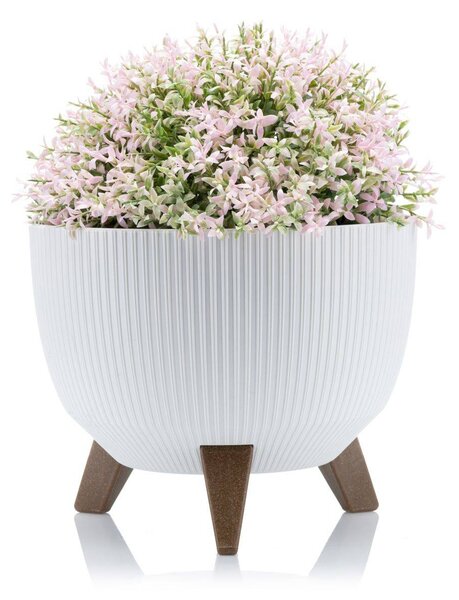 PLASTOVÝ KVETINÁČ ROSA LINEA ECO SADA 2KS 15X24,3 CM+18,3X29,2 CM BIELA