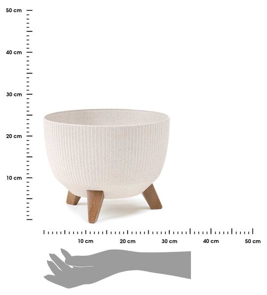 PLASTOVÝ KVETINÁČ ROSA LINEA ECO 18X29 CM KRÉMOVÁ