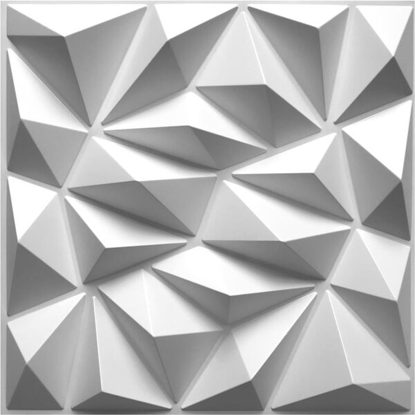 Obkladové panely 3D PVC DIAMANT malý biely rozmer 500 x 500 mm, hrúbka 1 mm