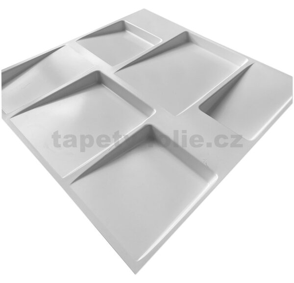 Obkladové panely 3D PVC TETRIS biely D098W, cena za kus, rozmer 500 x 500 mm, , IMPOL TRADE