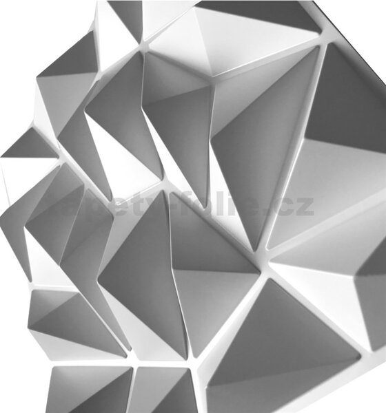 Obkladové panely 3D PVC DIAMANT malý biely rozmer 500 x 500 mm, hrúbka 1 mm