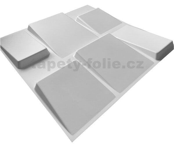 Obkladové panely 3D PVC TETRIS biely D098W, cena za kus, rozmer 500 x 500 mm, , IMPOL TRADE