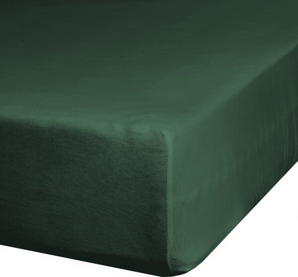 JERSEY PRESTIERADLO 220X240 CM, VÝŠKA 30 CM TMAVOZELENÉ