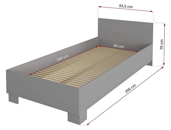 Jednolôžková posteľ 90x200 SVEND