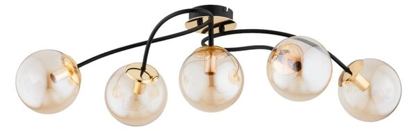 Prisadený luster GILIAN 5xE14/40W/230V čierna/zlatá