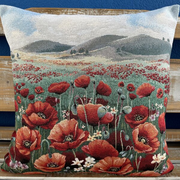 Gobelínová obliečka na vankúš 42x42 cm Divé maky Eden 1349 Farba Viacfarebná Rozmery 42x42 cm