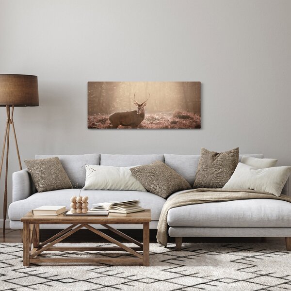 Obraz - Jeleň v lese (120x50 cm)