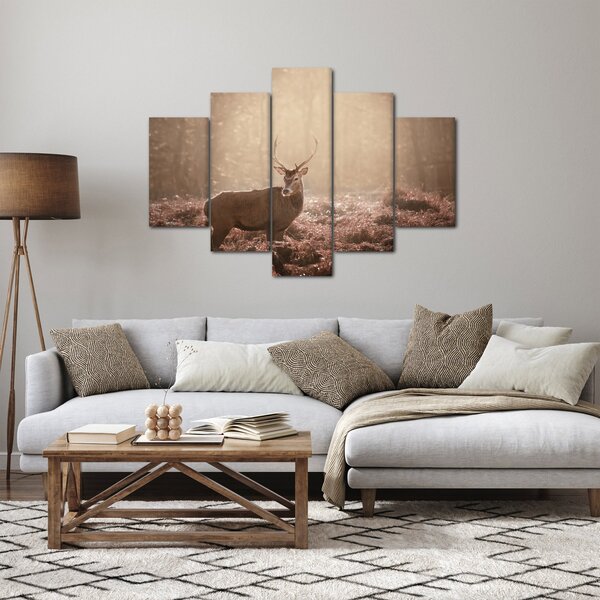 Obraz - Jeleň v lese (150x105 cm)