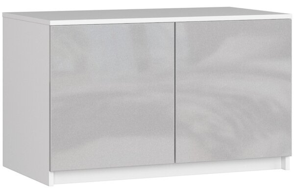 Ak furniture Nástavec na skriňu Star 90 cm biely/strieborný lesk