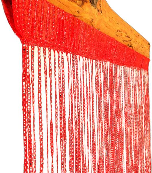 Šnúrková záclona Curtain 100x200 cm červená (povrázková záclona na okno alebo záves na dvere)