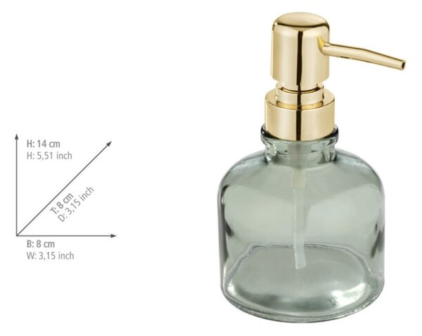 Sklenený dávkovač mydla v mentolovej farbe 200 ml Atessa – Wenko