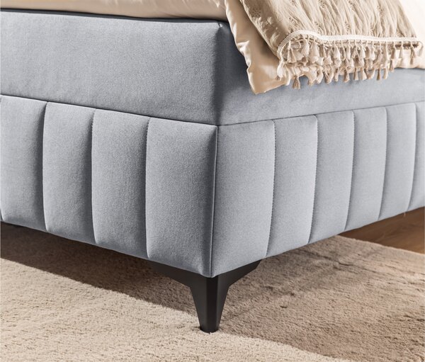 Posteľ Boxspring Wasil 180x200 s úložným priestorom - popolavý hydrofóbny zamat Element 24