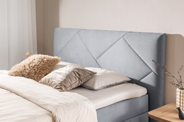 Posteľ Boxspring Wasil 180x200 s úložným priestorom - popolavý hydrofóbny zamat Element 24