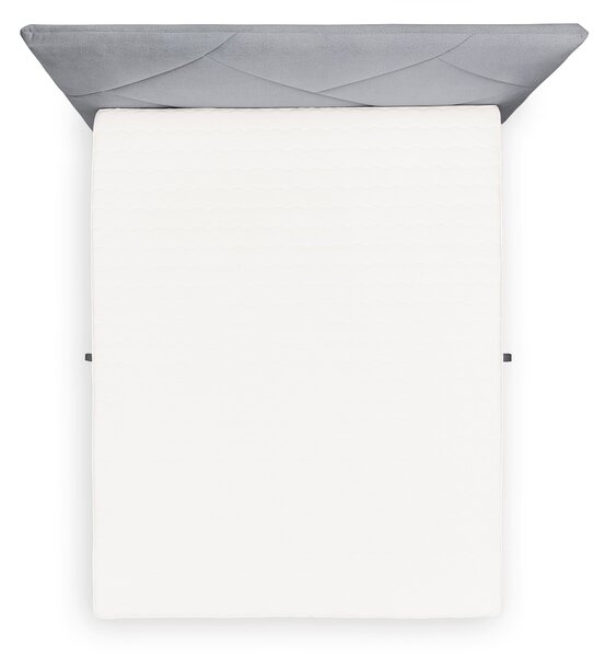 Posteľ Boxspring Wasil 180x200 s úložným priestorom - popolavý hydrofóbny zamat Element 24