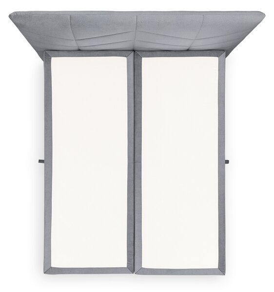 Boxspring posteľ Penia 160x200 s úložným priestorom - sivý hydrofóbny zamat Element 24