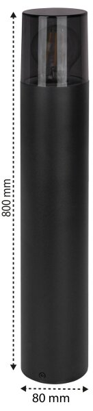 Vonkajšia lampa 1xE27/40W/230V IP44 80 cm čierna/dymová