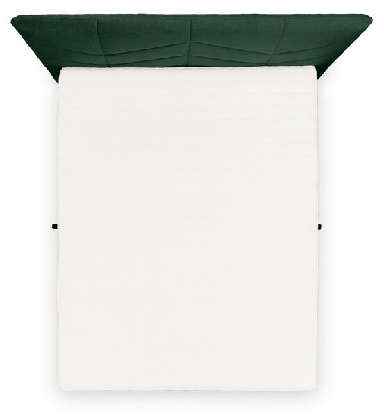 Posteľ Boxspring Penia 160x200 s úložným priestorom - zelený hydrofóbny zamat Element 12