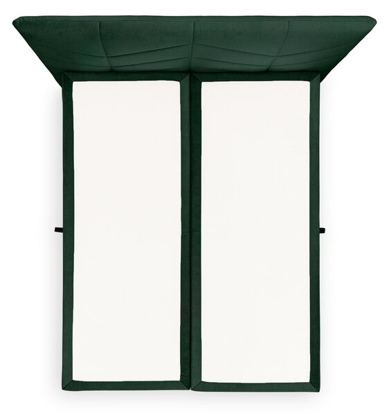 Posteľ Boxspring Penia 160x200 s úložným priestorom - zelený hydrofóbny zamat Element 12