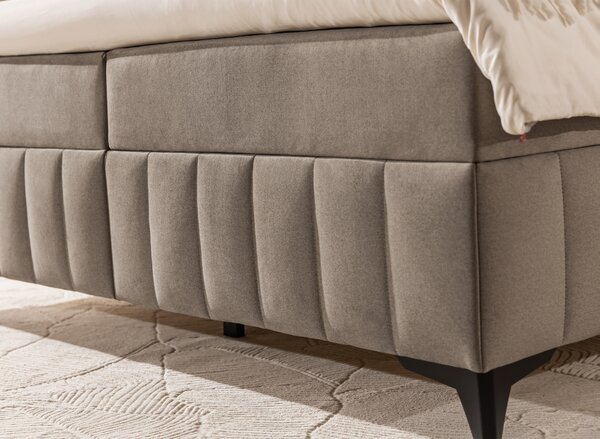 Boxspring posteľ Penia 160x200 s úložným priestorom - béžový hydrofóbny velúr Element 6