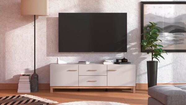 TV DIEL, kašmírová, dub artisan, 154/50,5/41,5 cm Hom`in - TV nábytok