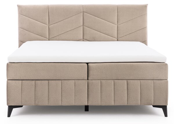 Boxspring posteľ Penia 160x200 s úložným priestorom - béžový hydrofóbny velúr Element 6