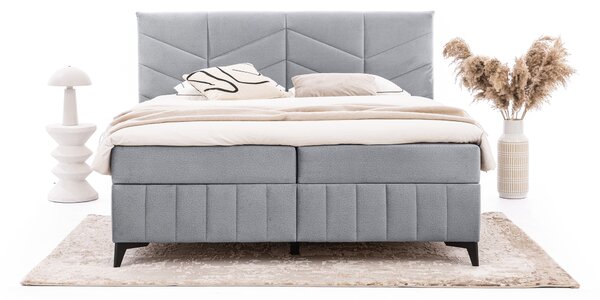 Posteľ Boxspring Penia 180x200 s úložným priestorom - popolový hydrofóbny zamat Element 24