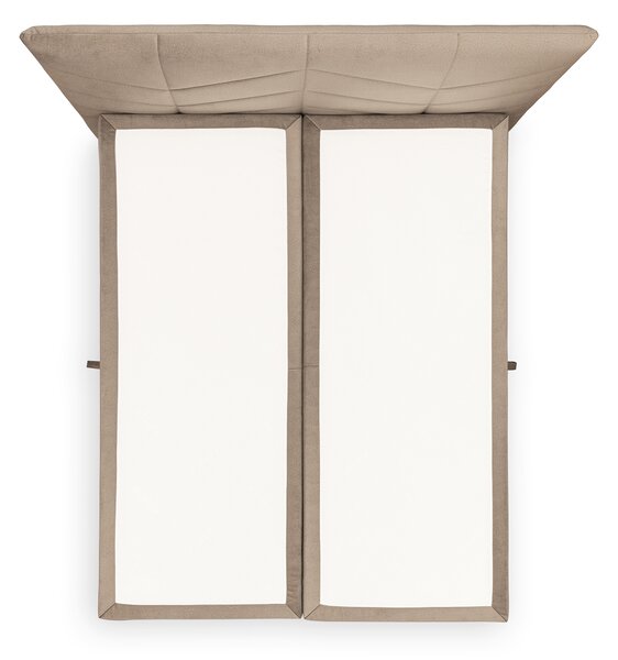 Boxspring posteľ Penia 160x200 s úložným priestorom - béžový hydrofóbny velúr Element 6