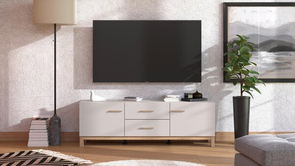 TV DIEL, kašmírová, dub artisan, 154/50,5/41,5 cm Hom`in - TV nábytok