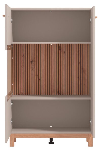 VYSOKÁ KOMODA, kašmírová, dub artisan, 77/127,5/35 cm Hom`in - Komody