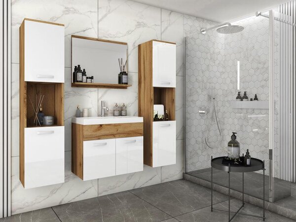 KÚPEĽŇA dub wotan, biela s vysokým leskom P & B - Online Only kúpeľne, Online Only