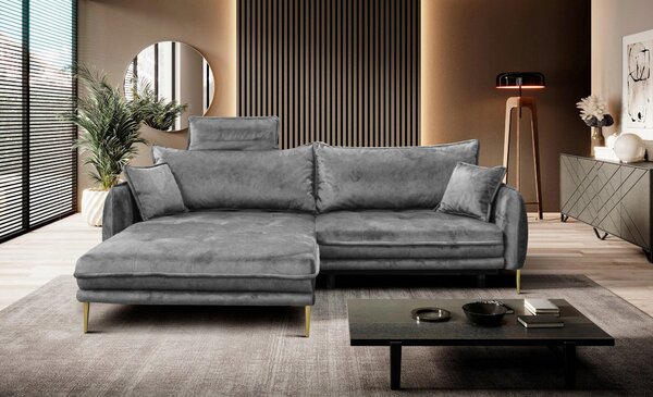 ROHOVÁ SEDAČKA, textil, sivá MID.YOU - Sedačky, Online Only