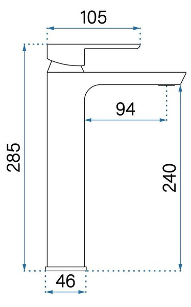 Rea Argus, vysoká umývadlová batéria h-285, zlatá matná, REA-B6412