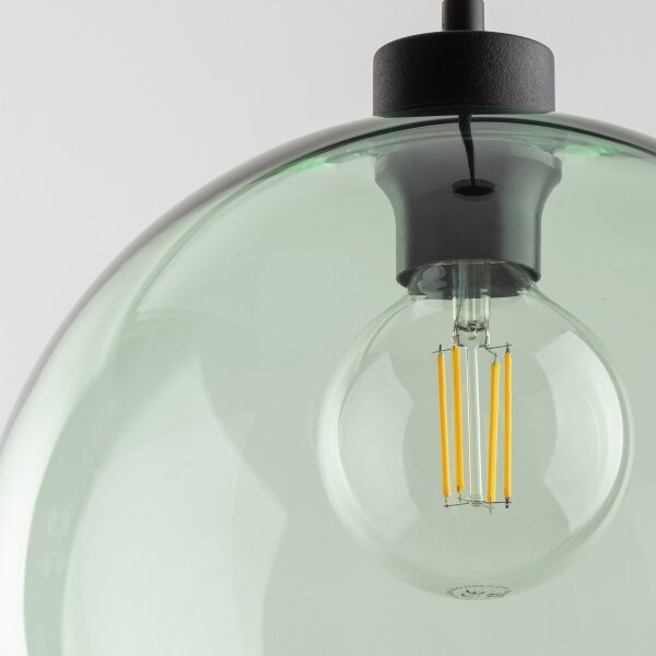 Závesný luster CUBUS 1xE27/15W/230V čierna/dymová zelená