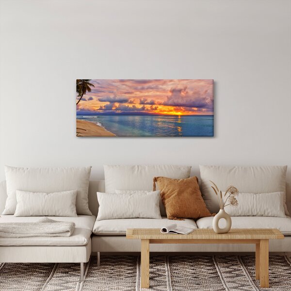 Obraz - Západ slnka na pláži (120x50 cm)