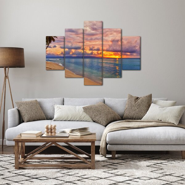 Obraz - Západ slnka na pláži (150x105 cm)